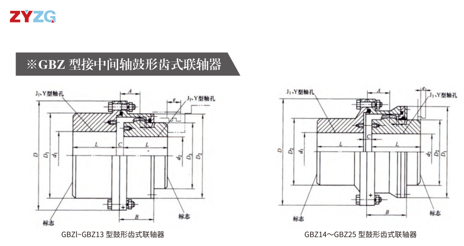 GBZ  型接中間軸鼓形齒式聯(lián)軸器